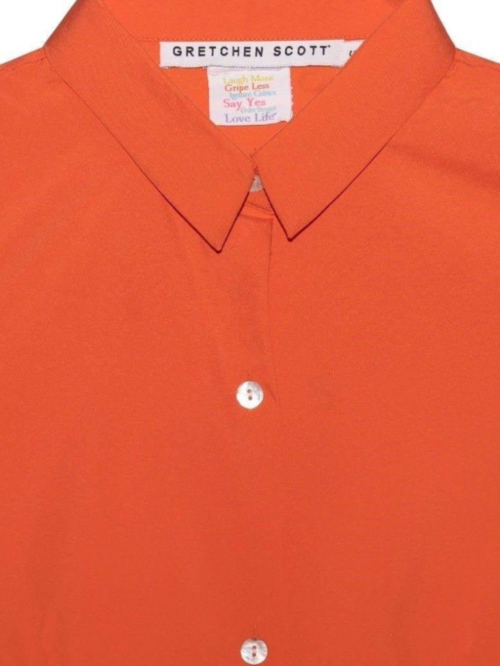 GRETCHEN SCOTT Designs Priss Blouse in orange - LIKE NEW! Size Medium - Picture 5 of 10